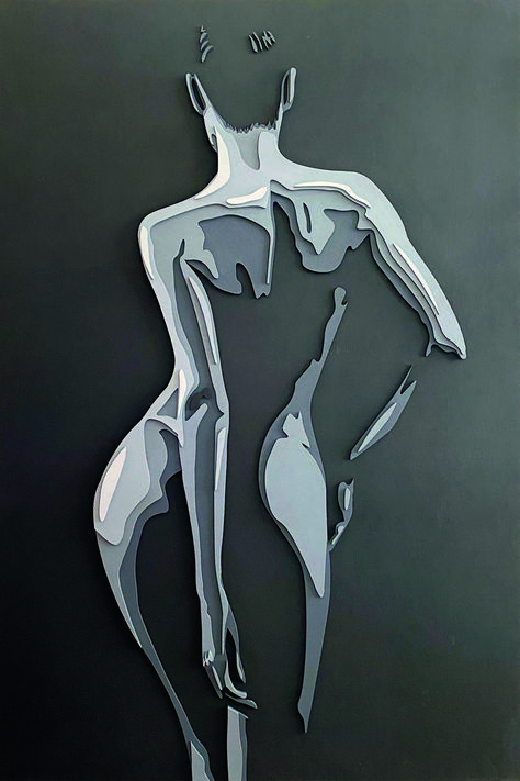 Black and white painting of a naked female body. Black and white female silhouette. This beautiful wall decor is made of wood. Silhouette Arte, Woman Black And White, Painting Female, Painting Black And White, Female Silhouette, Body Art Photography, Silhouette Wall Art, Silhouette Painting, Artist Wall