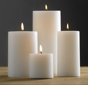 Big Candles, White Pillar Candles, Dripping Candles, Traditional Candles, Black Spray Paint, Candle Wall Sconces, Personalized Candles, Wall Candles, White Candles