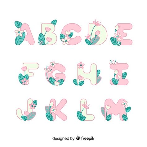 Flower Typography, Alphabet Capital Letters, Vinyl Art Paint, Graffiti Flowers, Floral Font, Flower Words, Cute Alphabet, Floral Alphabet, Flower Alphabet