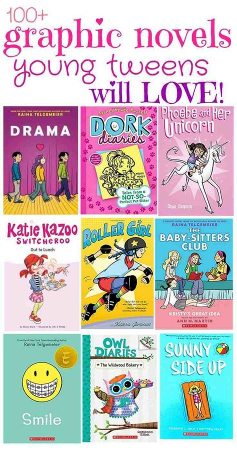 Books for Young Tweens - illustrated, comic style, graphic novels | The How To Mom Audio Books For Kids, Middle School Books, Dork Diaries, Parenting Preteens, Middle Grade Books, Anime Book, Ya Books, Children's Literature, Chapter Books