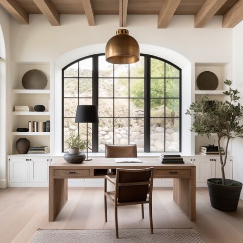 Contemporary Spanish Interiors, Mediterranean Home Office, Spanish Mission Style Homes, Modern Home Inspiration, Modern Spanish Home, Spanish Interior, Spanish Modern, Office Design Inspiration, Spanish Culture