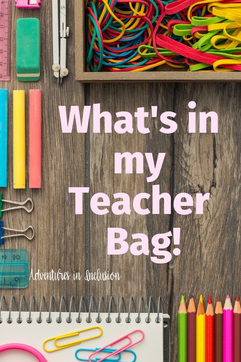 Teacher Bag Organization, Substitute Teacher Bag, Teaching Bag, Inclusion Teacher, School Supplies For Teachers, Substitute Teaching, Teacher Bag, Traveling Teacher, School Supplies Organization