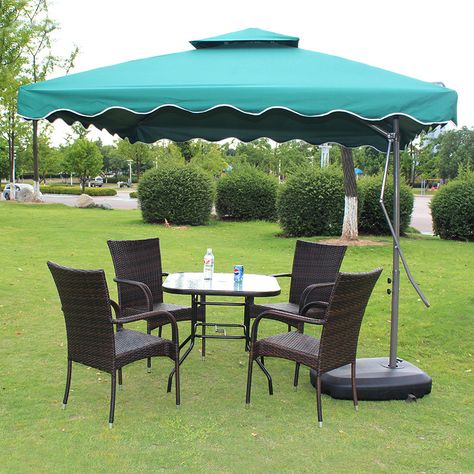 Varossa Large Square Cantilever Outdoor Umbrella Green Fabric Canopy, Cellar Door, Outdoor Umbrella, Garden Patio, Functional Design, Outdoor Living Space, Steel Frame, Uv Protection, Outdoor Living