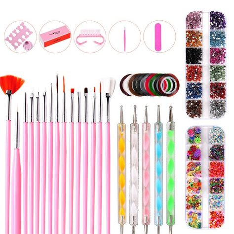 Nail Striping Tape, Nail Dotting Tool, Nail Pen, Manicure Gel, Acrylic Nail Kit, Dotting Tool, Diy Nail Art, Manicure Kit, Foil Nails