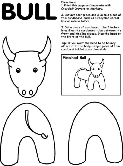 running with the bull kid craft - Google Search Rodeo Crafts, The Story Of Ferdinand, Spanish Crafts, Ferdinand The Bulls, Western Crafts, Five In A Row, Crayola Crayons, Animal Science, Learn Spanish