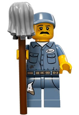 Lego Series 15 Minifigures 71011 minifigure janitor Lego Movie 2, Lego Custom Minifigures, Lego People, Star Wars Set, Lego Minifigs, Lego Batman Movie, Lego Super Mario, Lego Characters, Lego News