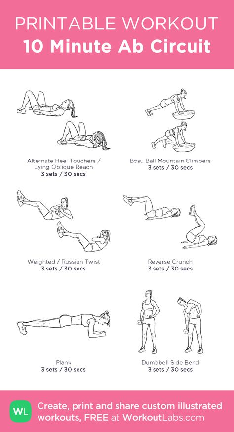 10 Minute Ab Circuit– my custom exercise plan created at WorkoutLabs.com • Click through to download as a printable workout PDF #customworkout Daily Core Exercises For Women Printable, Core Circuit Workout At Home, 10 Minute Core Workout, Printable Workouts At Home, Core Circuit Workout, Ab Circuit Workout, Core Workout At Home, Core Workout Gym, Core Circuit