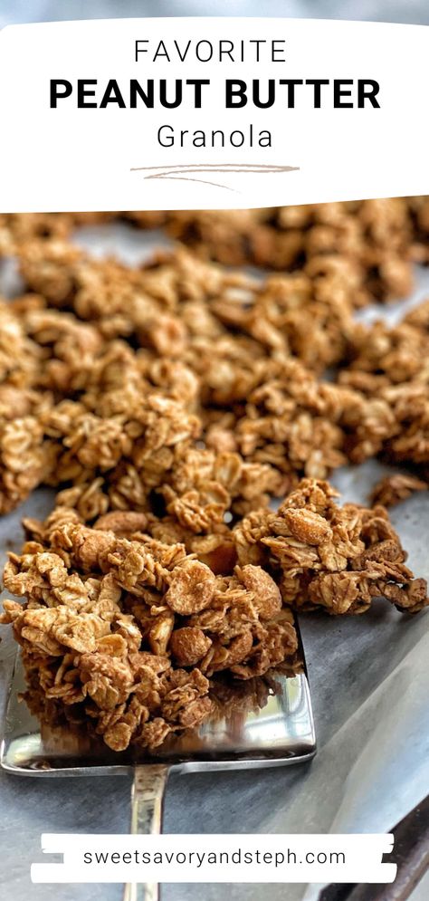 Peanut Granola, Healthy Granola Recipes, Granola Mix Ideas, Coconut Granola Bars, Peanut Butter Granola Clusters, Simple Granola, Peanut Butter Granola Bites, Pb Granola Recipe, Homemade Granola Recipe