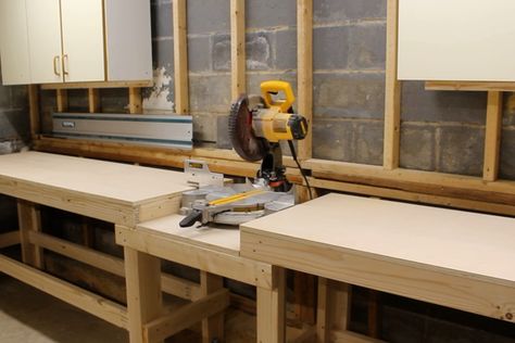 Quick & Easy DIY Miter Saw Station : 8 Steps (with Pictures) - Instructables Miter Saw Workbench, Miter Saw Station, Saw Station, Mitre Saw Station, Miter Saw Table, Mitre Saw Stand, Workbench Plans Diy, Work Benches, Woodworking Shop Layout