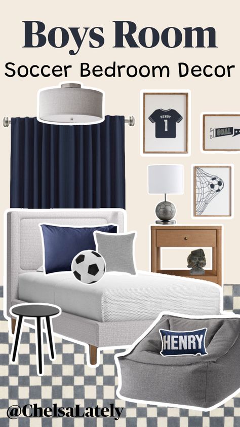 Soccer Room Ideas For Boys Teen Bedroom, Boys Soccer Bedroom Ideas, Soccer Boys Room, Soccer Room Ideas For Boys, Sports Bedroom Ideas, Soccer Bedroom Ideas, Boys Sports Bedroom Ideas, Boys Sports Bedroom, Soccer Kids Room