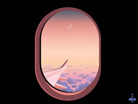 Daily Doodle Exercise - Plane Window by Angie Mathot Airplane Window View Night, Window View Painting, Window View Night, Hublot Avion, Plane Window View, Plane Drawing, Night Drawing, View Painting, Amazing Drawing Ideas