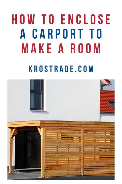 Do you want to know how to enclose a carport to make a room? We’ll teach you how; know these facts first! How To Close In A Carport, Enclose Carport Diy, Adding Carport To House, Closed In Carport Ideas, Closing In Carport Ideas, Enclosed Carport Ideas Attached To House, Closed In Carport, Carport Enclosure Ideas, Carport Makeover Outdoor Spaces