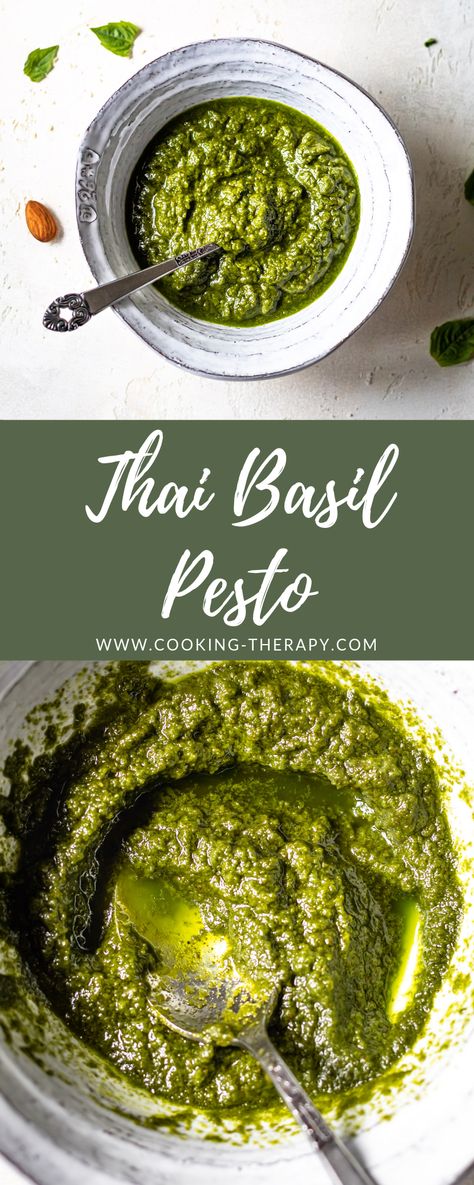 What To Make With Thai Basil, Thai Pesto Recipe, Recipes Using Thai Basil, Uses For Thai Basil, Thai Basil Sauce, What To Do With Thai Basil, How To Preserve Thai Basil, Thai Basil Pesto, Thai Basil Recipes