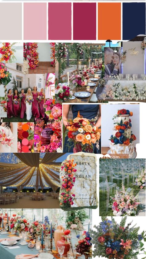 Latin Themed Wedding, Hacienda Wedding Color Palette, Mexican Wedding Colors, Mexico Wedding Color Palette, Bright Fall Wedding Colors, Mexican Color Palette, Sunset Wedding Theme, Latin Inspired Wedding, Mexican Theme Wedding