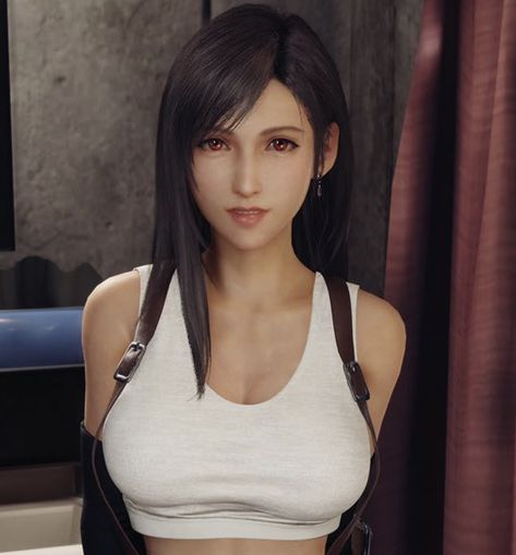 Cloud And Tifa, Tifa Lockhart, Final Fantasy Collection, Final Fantasy Vii Remake, Final Fantasy Art, Long Black Hair, Body Inspiration, Anime Eyes, Final Fantasy Vii