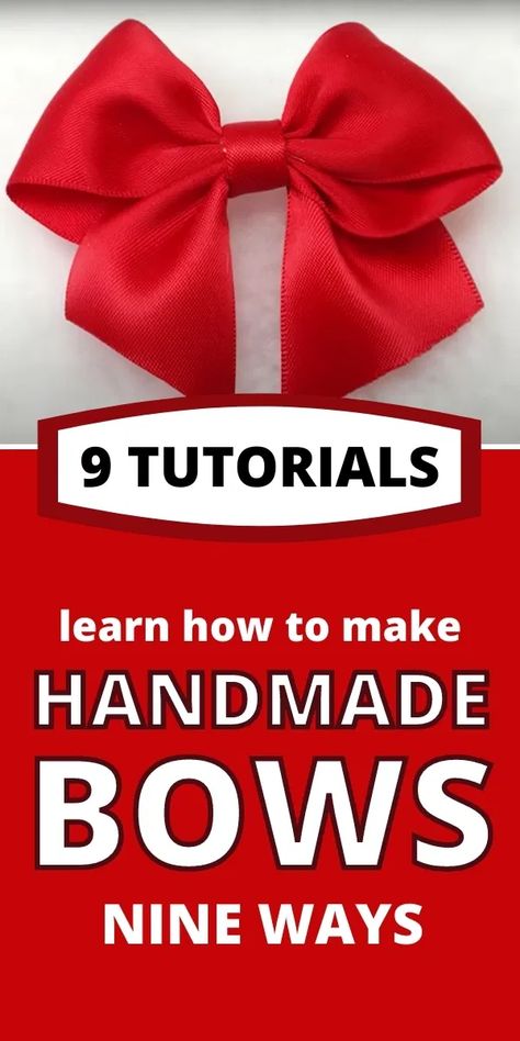 9 Ways To Make DIY Bows Make Bows For Wreaths, Card Diy Ideas, Christmas Card Diy, Bows For Wreaths, Ribbon Bow Tutorial, Bow Making Tutorials, Diy Wreath Bow, Package Bows, Bow Inspiration