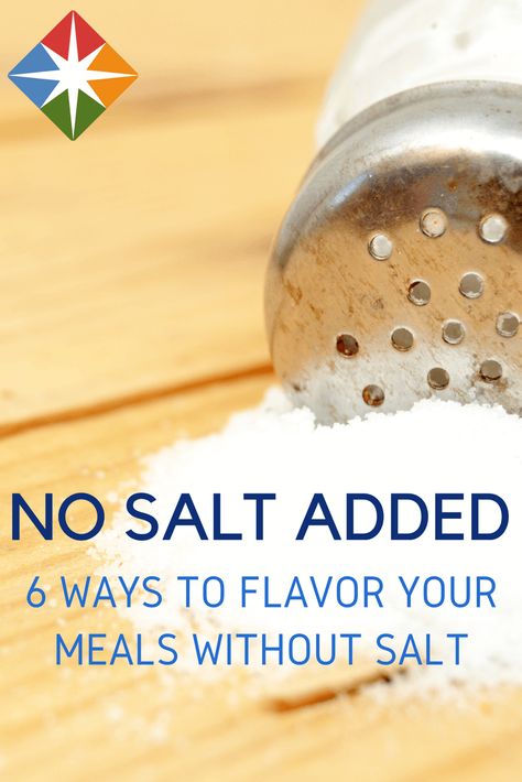 6 No-Salt Added Ways to Flavor Your Food High Blood Pressure Diet Meals, Low Sodium Recipes Heart, Salt Alternatives, Salt Free Recipes, Healthy Salt, Heart Healthy Recipes Low Sodium, Low Salt Recipes, Salt Recipes, Salt Free Seasoning