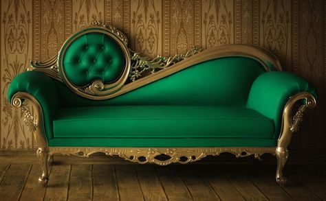 Great Vintage Green Sofa Restore Furniture, Sofa Santai, Green Couch, Set Sofa, Casa Vintage, Victorian Furniture, Green Sofa, Chaise Lounges, Plywood Furniture