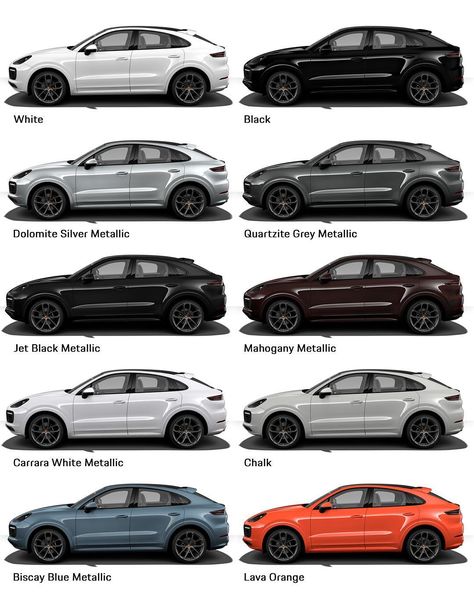 Champion Porsche on Instagram: “So which color would you choose for your Cayenne Coupé?  Be a Champion #1 Porsche Dealer in America #ChampionPorsche #porsche…” Porsche Macan Colors, Porsche Suv Interior, Porsche Cayenne Interior, Porsche Truck, Bens Car, Visionary Board, Audi Rs5 Sportback, Car Finds, Porsche Suv