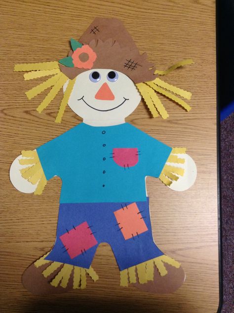 Paper Scarecrow Craft, Scare Crow Craft Preschool, Scarecrow Kids Craft, Scarecrow Art For Kids, Scarecrow Crafts For Toddlers, Scarecrow Crafts Preschool, Preschool Scarecrow, Scarecrow Crafts For Kids, Scarecrow Template