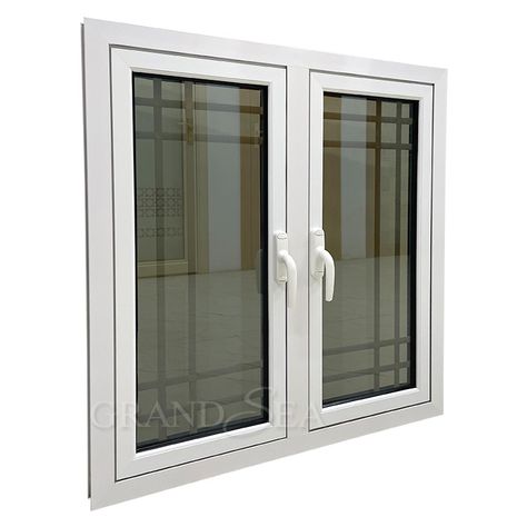 Double Door Window Design, Pvc Windows Design With Grill, Pvc Windows Ideas, 2 Window Bedroom Ideas, Upvc Window Design Modern, Aluminium Window Design, Upvc Windows Design, Aluminum Windows Design, Double Casement Windows