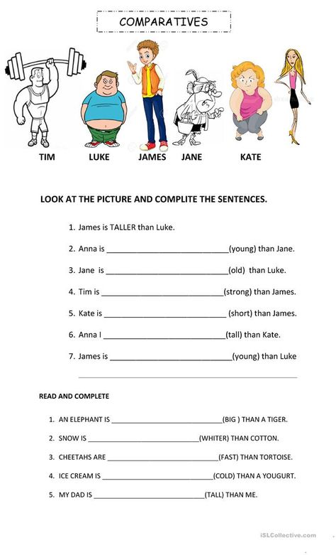 Comparative Adjectives Worksheets, Comparison Of Adjectives, Comparative Adjectives Worksheet, Comparative And Superlative Adjectives, Esl Elementary, Comparatives And Superlatives, Adjectives Worksheet, Degrees Of Comparison, Comparative And Superlative