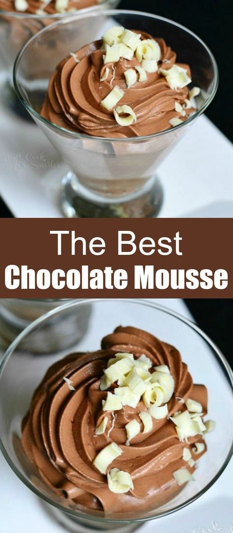 Essen, Best Chocolate Mousse, Mousse Recipes Easy, Chocolate Mousse Desserts, Easy Chocolate Mousse, Chocolate Mousse Recipe, Mousse Dessert, Recipes Chocolate, Mousse Recipes