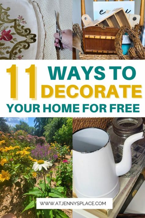 Garden, items already owned, furniture upcycling. Caption: 11 Ways to Decorate Your Home For Free Free Home Decor Ideas, Furniture Makeover Inspiration, Ideas For Decorating, Diy Money, Classy Decor, Dyi Projects, Spruce Up Your Home, Easy Craft Projects, How To Organize