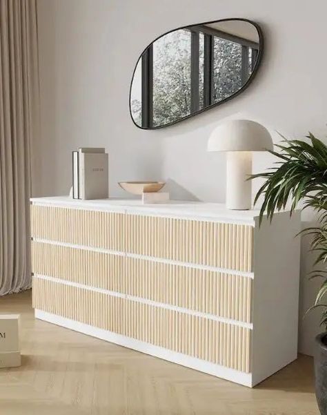 Ikea Malm Hacks, Ikea Decor Hacks, Ikea Dresser Makeover, Ikea Dresser Hack, Ikea Furniture Makeover, Dresser Decor Bedroom, Ikea Malm Dresser, Malm Dresser, Ikea Ideas