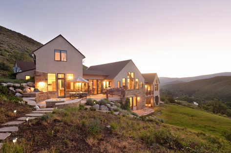 Mountain Hilltop Home - Traditional - Exterior - Other - by ma2 architects | Houzz Traditional Exterior, Stone Veneer, Mountain Home, Walk Out, The Stone, A Walk, Architects, The House, Farmhouse