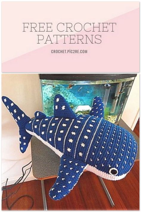 Crochet Whale Shark, Whale Shark Crochet, Whale Shark Pattern, Crochet Ocean Animals, Crocheted Shark Pattern, Crochet Challenge, Shark Crochet, Cozy Critters, Amigurumi Shark