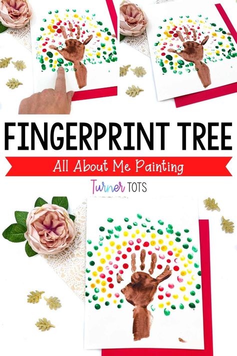 My Family Art And Craft Preschool Easy, Fingerprint Painting Ideas, My Family Art And Craft Preschool, All About Me Art Activities, Watercolor Names, Sheep Activities, Art Activities For Preschool, All About Me Eyfs, Eyfs Autumn