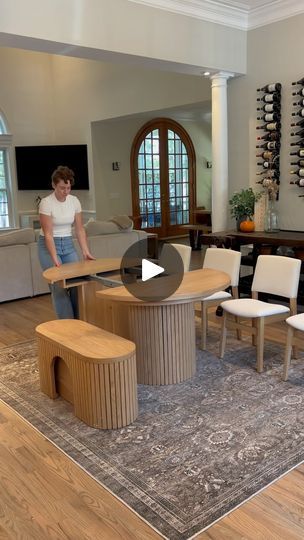 7M views · 513K reactions | I’m in LOVE with this new round @transformertable set!!
Comment “TABLE” for a link and use JESSICA100 for $100 off!! | Jessica Faulkenberry | Furniture Flips & DIY Renovation Tips, Furniture Flips, Kitchen Upgrades, Smart Furniture, Flipping Furniture, Mobile Home, Modern Kitchen Design, Modern Kitchen, Kitchen Ideas