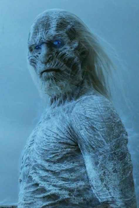 Game of Thrones: Here’s Why It’s So Terrifying That It Started Snowing in King’s Landing Game Of Thrones Ghost Dire Wolf, Night Walkers Game Of Thrones, Game Of Thrones Ice King, Game Of Thrones White Walkers, White Walkers Game Of Thrones, Got White Walkers, Game Of Thrones Night King, Game Of Thrones Poster, Monster Makeup