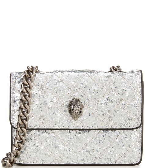 From Kurt Geiger London, the Micro Metallic Sequin Crossbody Bag features:Polyester/PVC/PETPolyester liningOne interior compartmentAntique silver hardwareSnap closureApprox. 4.33'' W x 2.76'' H x 0.98'' D; strap drop 23.62"Imported. Kurt Ginger Purse, Kert Geiger Bags, White Kurt Geiger Bag, Silver Kurt Geiger Bag, Kurt Geiger Bag Mini, Mini Kurt Geiger Bag, Kurt Ginger, Kurt Geiger Micro Bag, Micro Kurt Geiger