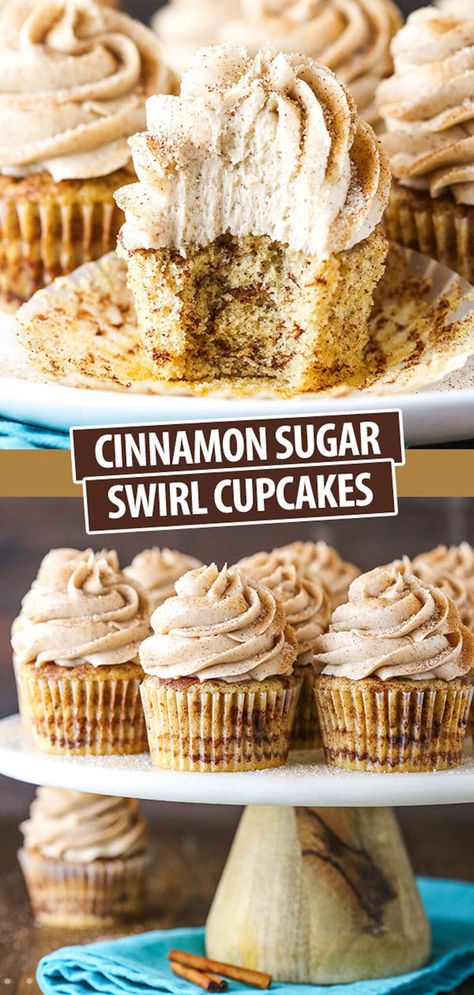 Cinnamon Roll Cupcakes, Homemade Cupcake Recipes, Cinnamon Frosting, Delicious Cupcakes Recipes, Food And Drink Recipes, Swirl Cupcakes, Fun Cupcake Recipes, Gourmet Cupcakes, Cinnamon Recipes