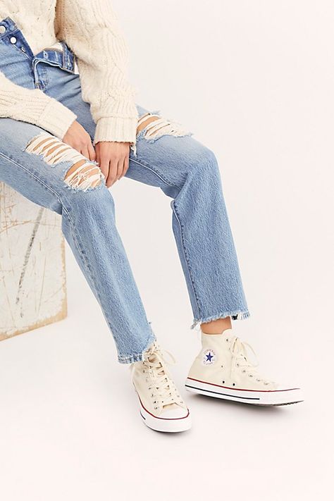 White High Top Outfit, Converse High Outfit, White High Top Converse Outfit, High Top Converse Outfit, High Top Outfit, Chucks Outfit, Chuck Taylors Outfit, Converse White High, High Tops Outfit