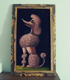 Poodle Decorations, Poodle Painting, Black Velvet Painting, Poodle Doodle, Poodle Black, Velvet Art, Velvet Painting, Vintage Home Accessories, French Poodles