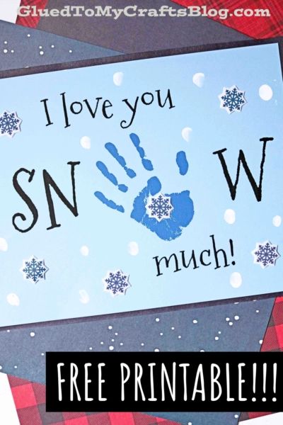 Handprint I Love You SNOW Much Keepsake Craft - Glued To My Crafts Clay Plant Markers, Preschool January, January Craft, Snow Crafts, Winter Crafts Preschool, Keepsake Ideas, January Crafts, December Crafts, Keepsake Crafts