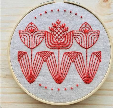 Dutch Folk Art, Red Place, Modern Embroidery Kit, Hand Embroidery Kits, Embroidery Download, Hand Embroidery Kit, Embroidery Stitches Tutorial, 자수 디자인, Hand Embroidery Stitches