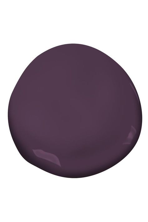 Autumn Purple by Benjamin Moore | Choosing paint colors for your home is a big deal: Nothing sets the tone for a space like the color on the walls. So deciding what paint color to use—and therefore the feeling of the room—can be a tough task. To help simplify the process (so that you don't end up with a rainbow of sample swatches swiped across every wall), we’ve asked some of our favorite interior designers for advice. These are the paint colors they turn Blue Living Room Sets, Autumn Purple, Picking Paint Colors, Split Complementary Colors, Dark Paint Colors, Choosing Paint Colours, Choosing Paint, Perfect Paint Color, Purple Paint