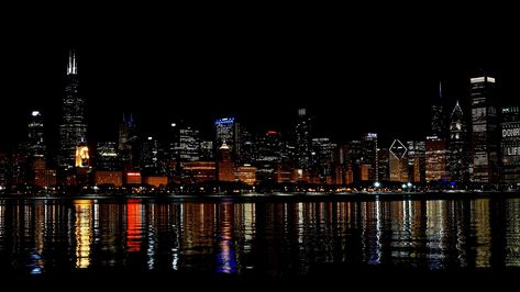 Chicago, city, city lights, skyscraper, USA, cityscape, reflection, night, skyline | 2048x1152 Wallpaper - wallhaven.cc Nyc Skyline Wallpaper Desktop, Chicago Skyline Wallpaper, Cityscape Reflection, 2048 X 1152, City Lights Wallpaper, City Skyline Night, Chicago Wallpaper, Future Phone, 2048x1152 Wallpapers