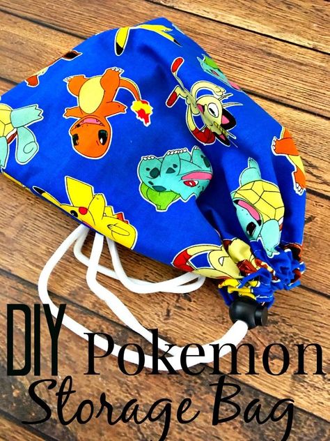 Pokemon Storage, Gift Bag Storage, Diy Pokemon, Pokemon Fabric, Pokemon Toys, Pokemon Diy, Pokemon Craft, Pokemon Party, Pokemon Toy