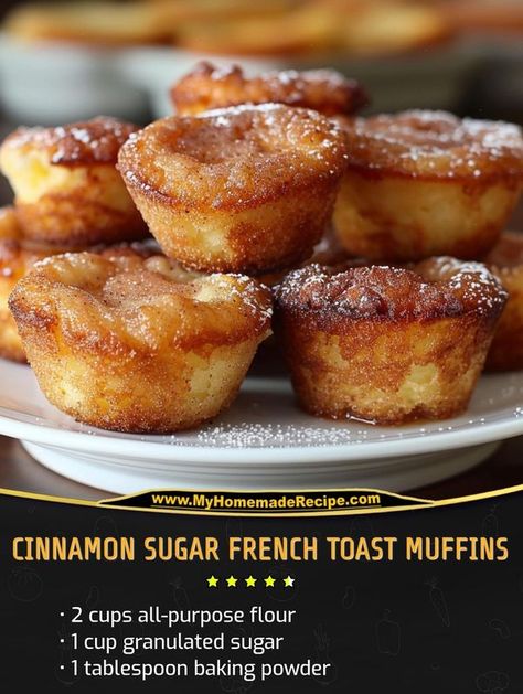 Cinnamon French Toast Muffins, Cinnamon Sugar French Toast Muffins, Cinnamon Sugar French Toast, Health Chicken Recipes, Cinnamon Sugar Recipes, French Toast Muffins, Classic French Toast, Buddy Valastro, Cinnamon French Toast