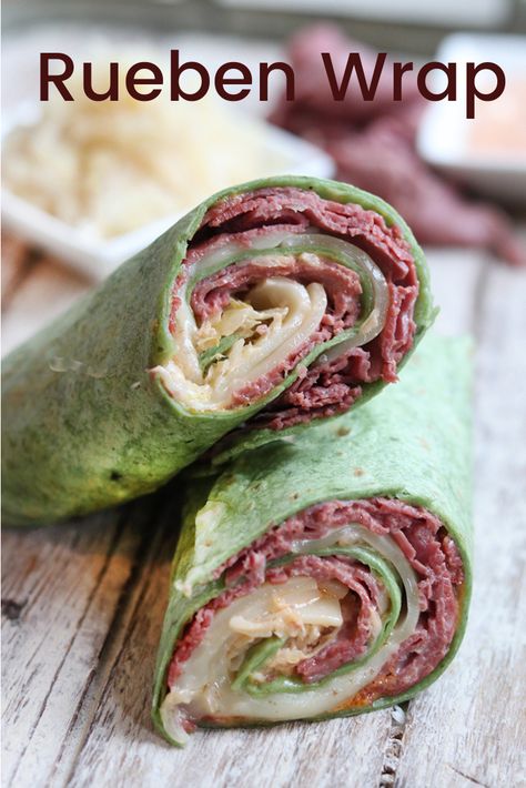 Folded Sandwich Wrap, Rueben Wrap, Wrap Sandwich Ideas, Reuben Wrap, Appetizers Pinwheels, Brisket Ideas, Reuben Recipes, Bunko Food, Irish Appetizers