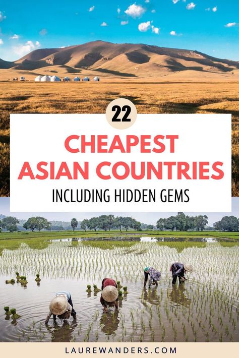 A list with the cheapest Asian countries to travel to. Cheap countries in Asia / Cheap countries to visit in Asia / Cheap destinations to travel in Asia Countries To Travel, Cheap Destinations, Unique Travel Destinations, Asia Places, Backpacking Guide, Travel China, Cultural Travel, Visit Asia, Backpacking Asia