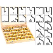 50 pc. Router Bit Set - 1/2" Shank Size Cabinet Door Router Bits, Table Router, Raised Panel Cabinet Doors, Panel Cabinet Doors, Cabinets Colors, Raised Panel Cabinets, Router Projects, Cnc Router Bits, Crown Cap