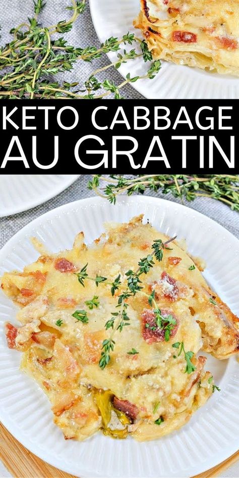 Cabbage Au Gratin, Low Carb Side Dish Recipes, Keto Cabbage Recipe, Keto Cabbage, Cabbage Side Dish, Low Carb Side Dish, Low Carb Side, Cabbage Casserole Recipes, Au Gratin Recipes