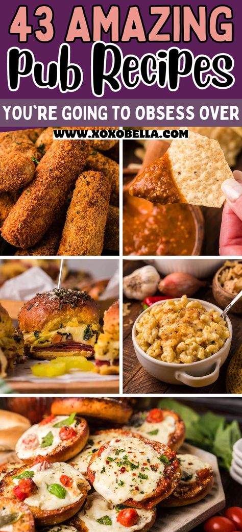 Craving some classic pub food? Look no further than these pub food recipes that you can make in the comfort of your own home. From sticky wings and crispy onion rings to loaded nachos and creamy mac and cheese, these dishes are sure to hit the spot. Bar Bites Restaurant, Pub Grub Ideas, Pub Style Food Ideas, Elevated Pub Food, Bar Food Recipes Restaurant, Pub Night Food, Food Specials For Restaurants, Restaurant Food Ideas Dishes, British Pub Food Recipes