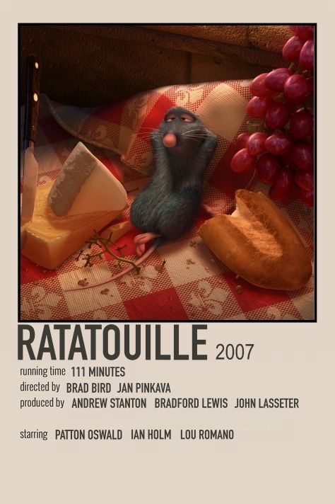 i made this myself!! Ratatouille Movie Poster, Ratatouille Movie, Janeane Garofalo, Ratatouille 2007, Polaroid Movie Poster, Brad Bird, Tv Posters, Movie Directors, Kids Moves